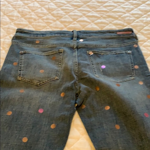 Anthropologie Metallic Polk-a-Dot jeans!! Too cute - Picture 4 of 8